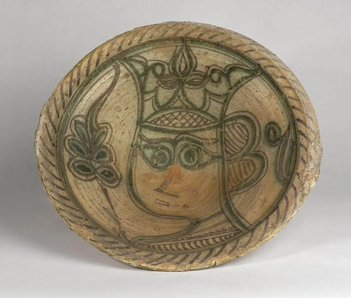 Dish with Crowned Woman Design